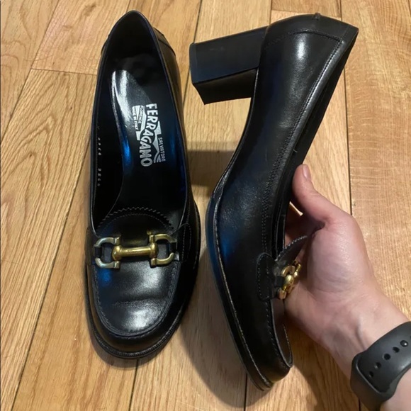 SOLD Salvatore Ferragamo Leather Pumps Loafers Heels - Picture 4 of 8